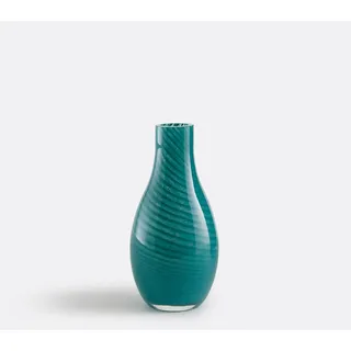 La Redoute Interieurs Vase Aus Blauem Buntglas Mit Streifen, Höhe 14,3 Cm, Marlia Petrol