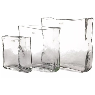 Dutz Vase Glas rechteckig - klar Höhe 20 cm, Breite 20x5 cm