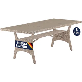 CASARIA Gartentisch 190 x 90 x 75 cm Beige