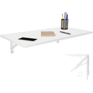 KDR Produktgestaltung Wandklapptisch Schreibtisch Tischplatte 80x40 cm in Weiß Klapptisch Esstisch Küchentisch für die Wand Bartisch Stehtisch Wandtisch Tisch klappbar zur Wandmontage