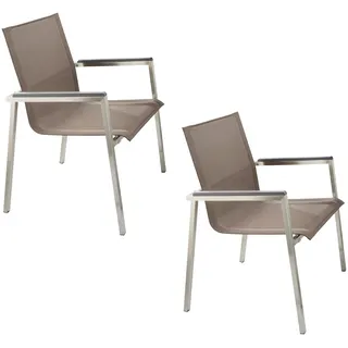 Destiny Gartensessel ALTOS II Gartenstuhl 65 x 56 x 87 cm taupe 2 St.