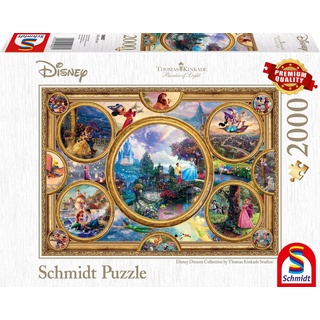 Schmidt Spiele Puzzle Disney, Collage, 2000 Puzzleteile, Made in Germany bunt