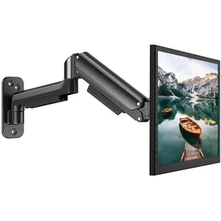 HUANUO Monitor Wandhalterung für 17-32 Zoll LED/LCD/TV Bildschirm, Monitor Halterung Wand, Monitor Arm Wall Mount mit 360° Drehbar Arm, VESA 75mm 100mm Gaming
