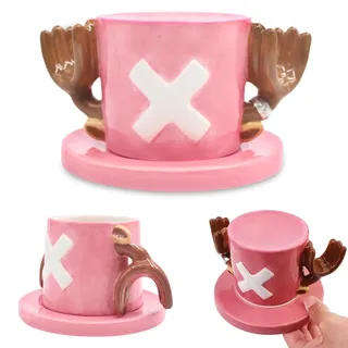 One Piece Anime Tasse, Kreative Keramiktasse, Rosa Chopper's Hat Kaffeetassen, Geschenk für Geburtstag, Weihnachten, Valentinstag, Jubiläum, Mug Cup für Milch, Kaffee, Saft (Chopper)
