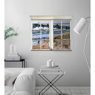queence Wandsticker Steg im Meer, Wandsticker, Wandbild, Steg, Meer, selbstklebend blau