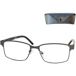 Mini Brille Dünne Lesebrille Unisex aus Metall mit Etui – Graphit, +1,0 - 1.0