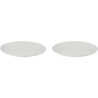 2 x palmer White Delight Teller flach im Set, Porzellan, Ø  32 cm, weiß glänzend, randlos coupe modern, für Pizza,  Menü oder Torte