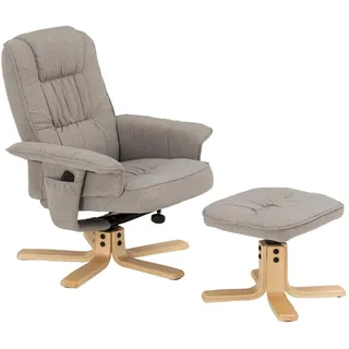 Idimex Relaxsessel Charly Textil 76 x 87 x 61 cm Grau mit Hocker