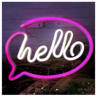 MUPOO LED Dekolicht LED Neon Sign Neon Schild - USB oder batteriebetrieb Neonlicht, Leuchtschilder Neon Sign Light, Schlafzimmer Weihnachten Party Kinderzimmer,Wand LED Deko Hallo