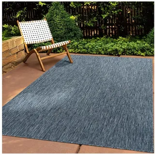 Teppich Tara Carpet Columbia Meliert In & Outdoor auch für die Küche, TaraCarpet, rechteckig, Höhe: 5 mm, Balkon Terrasse Wintergarten blau meliert Esszimmer 300x400 blau 300 cm x 400 cm x 5 mm
