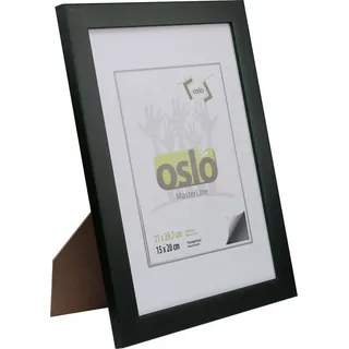 Oslo MasterLine Einzelrahmen Bilderrahmen Fotorahmen 21 x 30 Urkundenformat DIN A4 exakt 21 x 29,7, Urkundenrahmen Holz Farbe dunkelgrün Echtglas stabiler Aufsteller grün