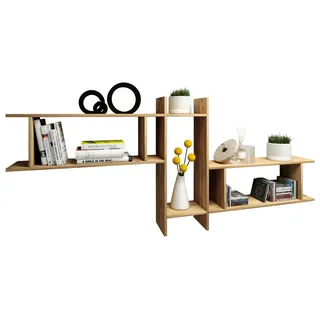 VCM Sirola Maxi Wandregal 188 x 80 x 19,7 cm Braun