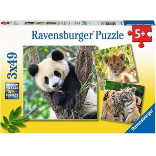 Ravensburger Verlag - Puzzle PANDA, TIGER & LÖWE 3x49-teilig