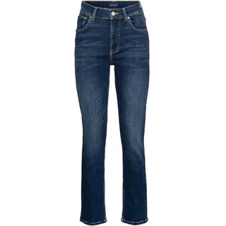 GANT Damen Cropped Slim Jeans, Dark Blue Broken in, 31 - 31