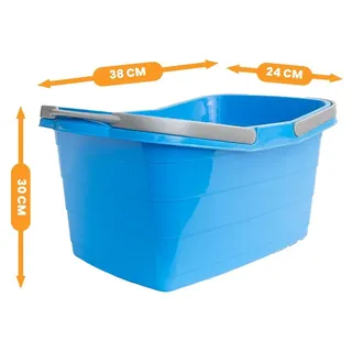 Tragewanne mit Henkel 60x37x28 cm EUROHOME® – aus Kunststoff, 60x37x27cm – Perfekt für alle Transportaufgaben - Blau