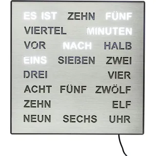 AMS Tischuhr T1234 Made in Germany,Büro,Wohnzimmer,Esszimmer, als Wanduhr nutzbar schwarz|silberfarben
