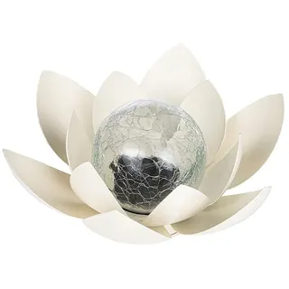 Garden Hero LED-Solar-Dekoleuchte "Lotus" in Creme - (H)12 cm