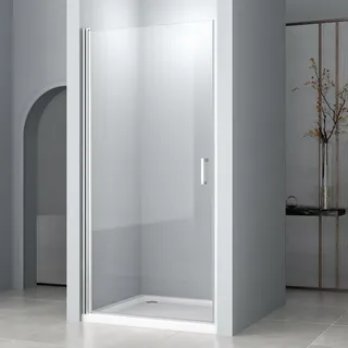 Wdwritti Duschtür 75x195cm Nischentür Nischendrehtür Dusche Duschkabine Pendeltür Nische Duschabtrennung 6mm Nano Esg Glas Schwingtür Duschwand Duschtrennwand
