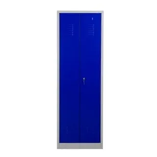 PROREGAL Metallspind Dolphin | HxBxT 180x60x50 cm | Zylindereschloss | Grau-Blau