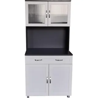 Hti-Living Küchenbuffet mit Glasteil Grau/Weiß Blanca