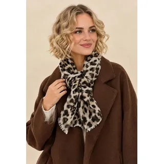 Ella Jonte Modeschal, leichter Leopardschal - Modisches Accessoire mit Animalprint - Viskose beige|braun