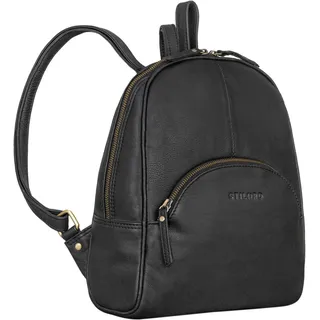 STILORD Margot Daypack Damen Leder Klein Vintage Rucksack für Frauen Anti-Diebstahl Rucksackhandtasche für Städtetrips Tagesrucksack Echtleder Farbe:sila - braun