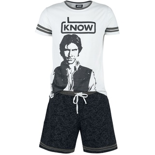 Star Wars Schlafanzug - Han Solo - I Know - S bis XXL - für Männer - Größe S - grau/schwarz  - EMP exklusives Merchandise! - S