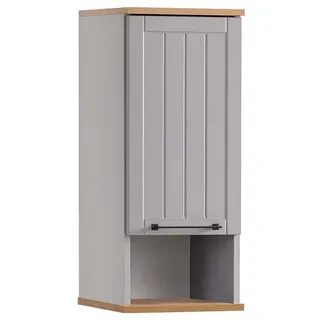 Lomadox Hängeschrank JAUSA-80 Badmöbel im Landhaus Design, grau mit Eiche Nb., 30,3/70,8/20,5cm grau