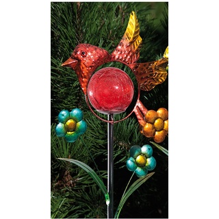 LED Gartenstecker ''Vogel'' in rot mit Solar