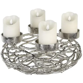 Casablanca modernes Design Casablanca Adventsleuchter Twigs antik-silberD.37cm [W]
