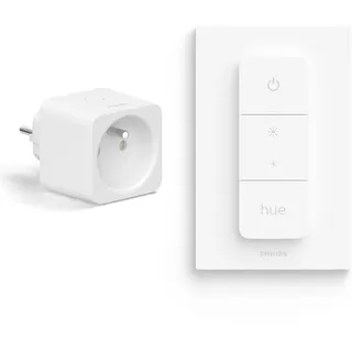 Philips Hue Vorteilspaket mit 1 Hue WLAN Steckdose für Belgien und Frankreich (Typ E) und 1 Hue Dimmschalter - Hue Accessories
