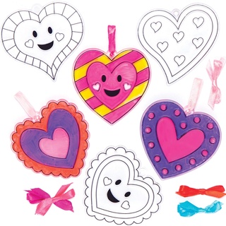 Baker Ross Fensterdeko „Herz“. Valentinstag Bastelset für Kinder (10 Stück)