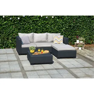 Keter Gartenlounge-Set Salta Loungeset 3tlg. Rattanoptik, wetterfest FINAL SALE grau