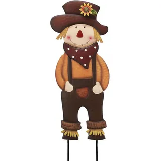 Teresa's Collections Vogelscheuche Metall Wetterfest Herbstdeko Halloween 60cm M