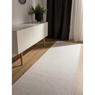 benuta basic Ron Handwebteppich 70 x 200 cm Weiß