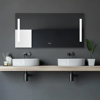 DSK Design LED-Lichtspiegel Silver Time 120 x 60 cm