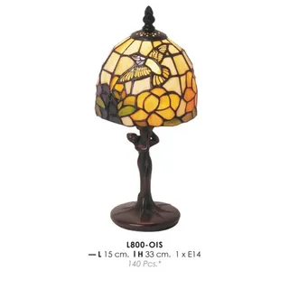 Casa Padrino Tiffany Tischleuchte im Jugendstil, Buntglas-Lampe mit 140 Glasteilen, Durchmesser 15 cm, Höhe 33 cm L800