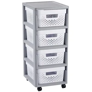 Curver Infinity Rollbox 4x11 L grau-weiß