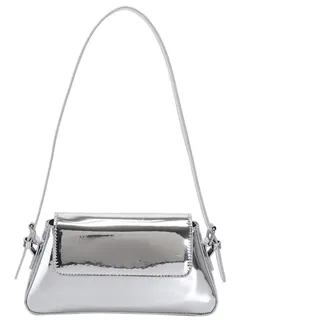 Metallic Clutch Purses for Women Evening Bag Silver Purse Y2k Sparkly Hobo Crossbody bag Shoulder Bag Tote Handbags - 10.23 x 2.16 x 5.51 inches (L x W x H)