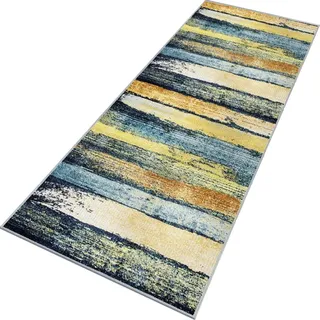 Rglxing Teppich Läufer Flur rutschfest Küchenteppich Fußmatte 90X350CM Waschbar Mehrfarbig Modern Teppichläufer Meterware Schmutzfangmatte Teppichläufer für Flur Küche Eingang Wohnzimmer Schlafzimmer