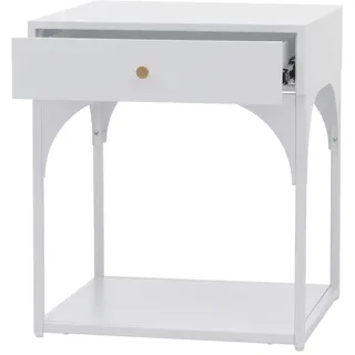 Mendler Nachtschrank HWC-O88 50 x 43 x 41 cm Weiß