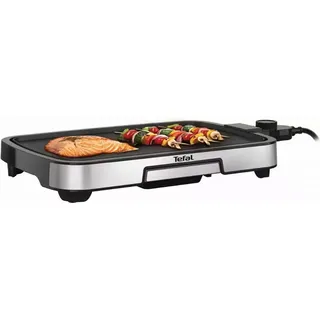 Tefal Plancha Inox CB630D10, Edelstahl, Schwarz, Rechteckig, Drehregler, 462 x 289 mm, 1 Zone(n), 6 Person(en) - Silber/Schwarz