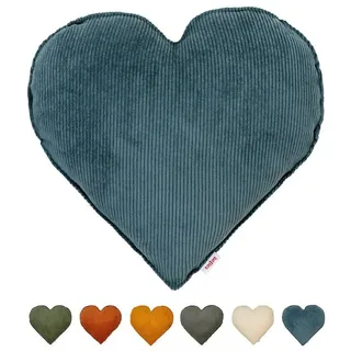 beties Dekokissen HYggelig No.1, Cord Herz-Kissen gefüllt im skandinavischen Hygge Style blau