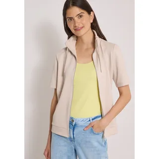 Cardigan CECIL, Damen, Gr. XXL (46), cashmere beige, Stoff, 52% Modal, 44% Polyester, 4% Elasthan, unifarben, normal normal, hoch geschlossener Ausschnitt, abgesteppt, Strickjacken, mit Stehkragen