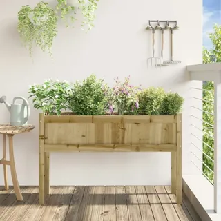 vidaXL Pflanzkübel mit Beinen 110x31x70 cm Kiefernholz Imprägniert