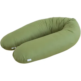 LOOLAY® Stillkissen XXL EPS FEST Styropor-Füllung Lagerungskissen Seitenschläferkissen Ink.Bezug 170cm (100% GRÜN)