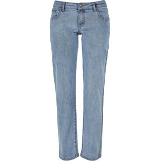 URBAN CLASSICS Bequeme Jeans Urban Classics Damen Ladies Low Waist Straight Denim Pants (1-tlg) blau 34