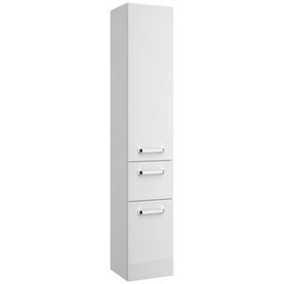 Lomadox Hochschrank FES-4010-66 Badezimmer in weiß glänzend mit Soft-Close - B/H/T: 30/168/33cm weiß
