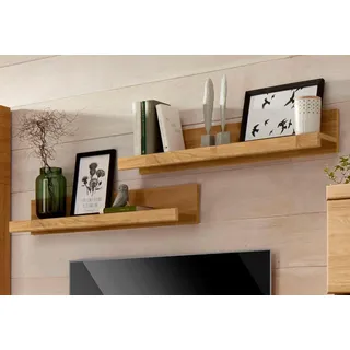 OTTO home Wandregal Ribe,2er Set,teilmassiv mit massiver Ablagefläche, Breite: je 90 cm, Set 2-tlg., Ablageflächen in Massivholz beige