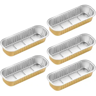 5 Stück BBQ Blechpfannen Rechteckig Zum Mitnehmen Alufolie Schüssel Aluminiumfolie Wasserdicht Für Die Küche Backgeschirr Alufolie Box Für Grillfolie Backformen Aluminiumfolie Backformen
